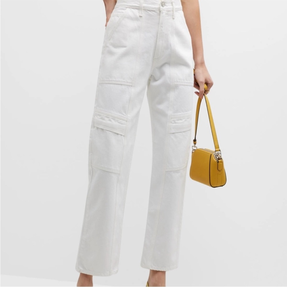 AGOLDE Cooper Relaxed Straight Cargo Jeans White NWOT
